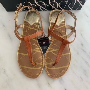 Sam&Libby Brown Flat Sandals